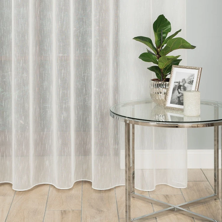 Firanka fantazyjna z ołowianką, wysokość 300cm, kolor kremowy