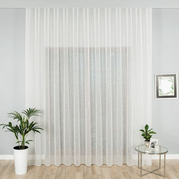 Firanka fantazyjna z ołowianką, wysokość 300cm, kolor kremowy