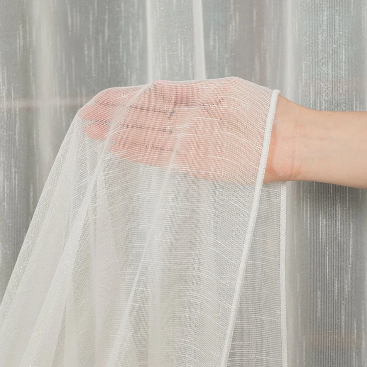 Firanka fantazyjna z ołowianką, wysokość 300cm, kolor kremowy