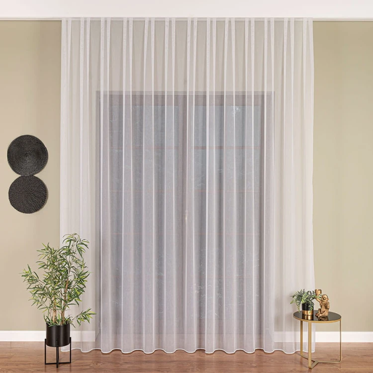 Firanka fantazyjna z ołowianką, wysokość 300cm, kolor biały