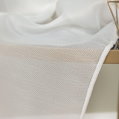 Firanka fantazyjna w jodełkę, z ołowianką, wysokość 300cm, kolor  off white