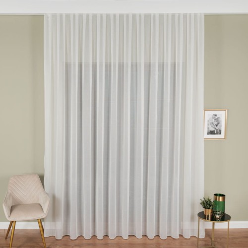 Firanka fantazyjna w jodełkę, z ołowianką, wysokość 300cm, kolor  off white