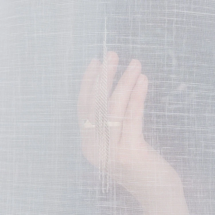 Firanka fantazyjna ze wzorem po całości z ołowianką, wysokość 305cm, kolor biały z szarym i beżowym