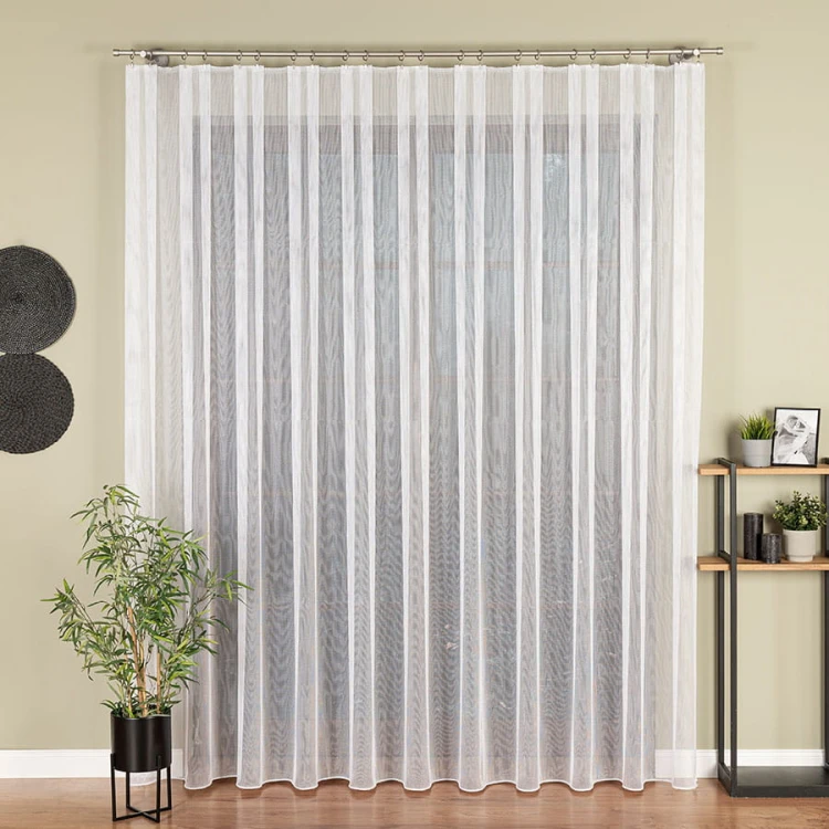 Firanka fantazyjna z ołowianką, wysokość 250 cm, kolor biały