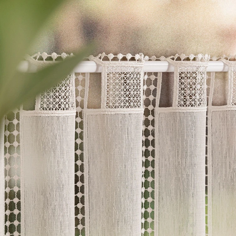 Zazdrostka haftowana panelowa na batyście, wysokość 40cm, kolor 010 naturalny 096272/388/010/000040/1