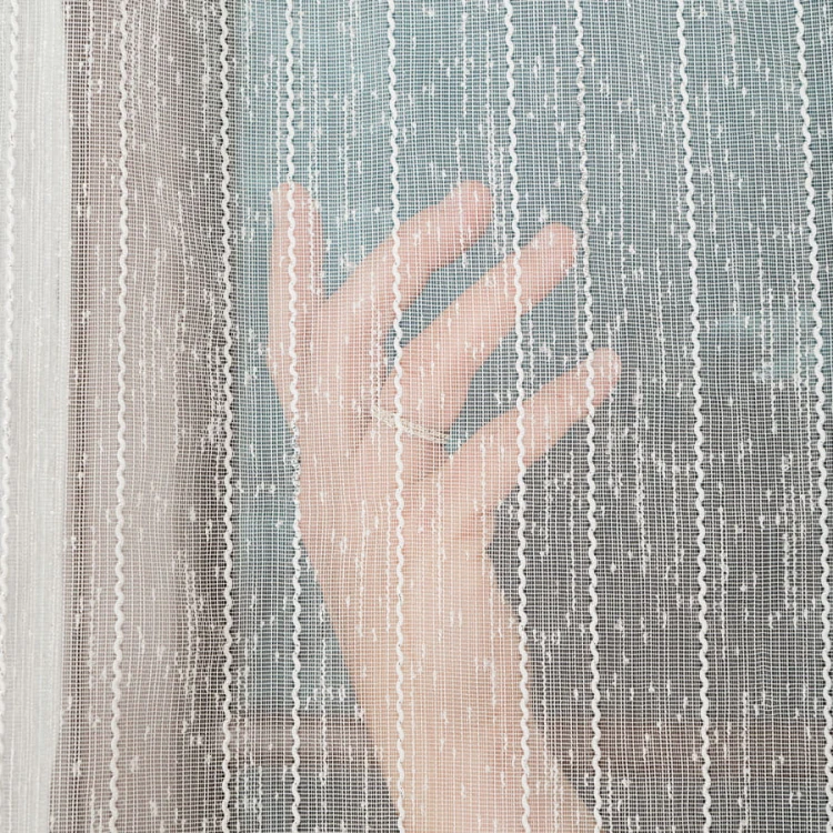 Firanka fantazyjna z ołowianką, wysokość 295cm, kolor kremowy ze srebrnym