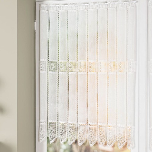 Zazdrostka haftowana panelowa na batyście, wysokość 90cm, kolor 010 naturalny 096269/388/010/000090/1