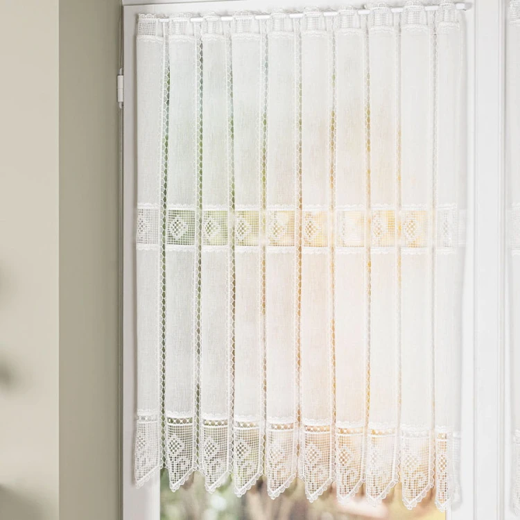 Zazdrostka haftowana panelowa na batyście, wysokość 90cm, kolor 010 naturalny 096269/388/010/000090/1