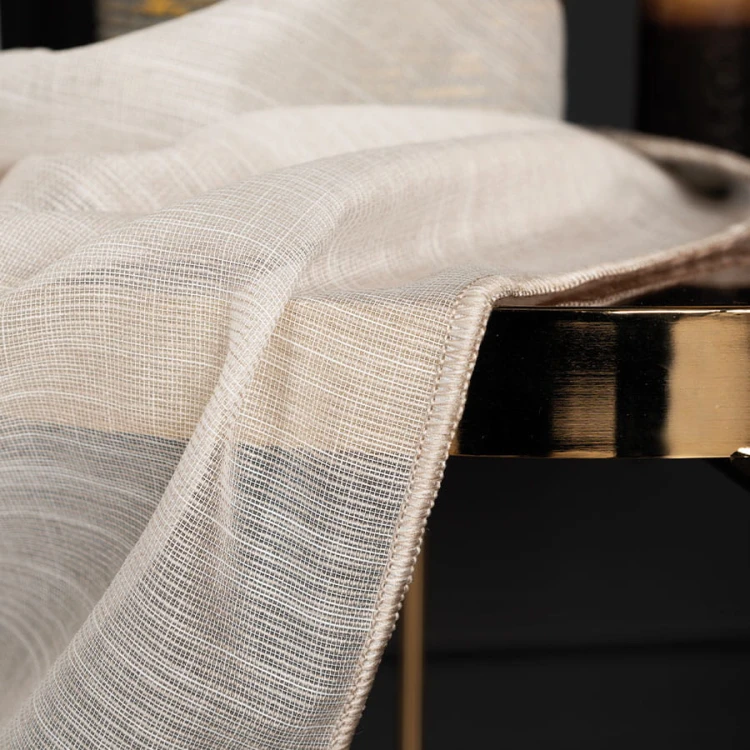 KSENIA Firanka z ołowianką, wysokość 300cm, kolor naturalny/ beżowy