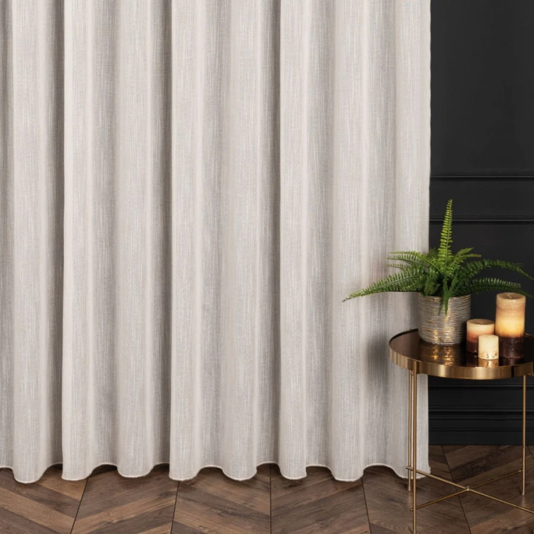 KSENIA Firanka z ołowianką, wysokość 300cm, kolor naturalny/ beżowy