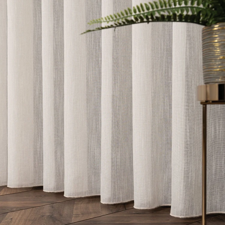 KSENIA Firanka z ołowianką, wysokość 300cm, kolor naturalny/ beżowy