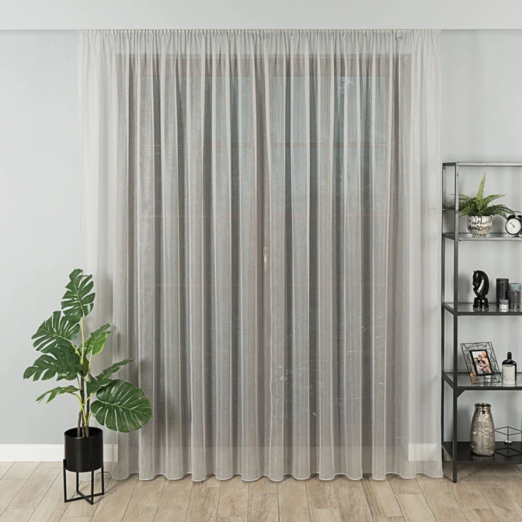 Firanka fantazyjna z ołowianka, wysokość 300cm, kolor szary z błyskiem