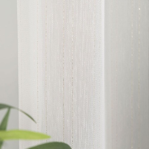 Firanka fantazyjna z ołowianką, wysokość 300cm, kolor biały ze złotą nitką