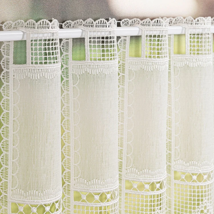 Zazdrostka haftowana panelowa na batyście, wysokość 90cm, kolor 010 naturalny 096269/388/010/000090/1