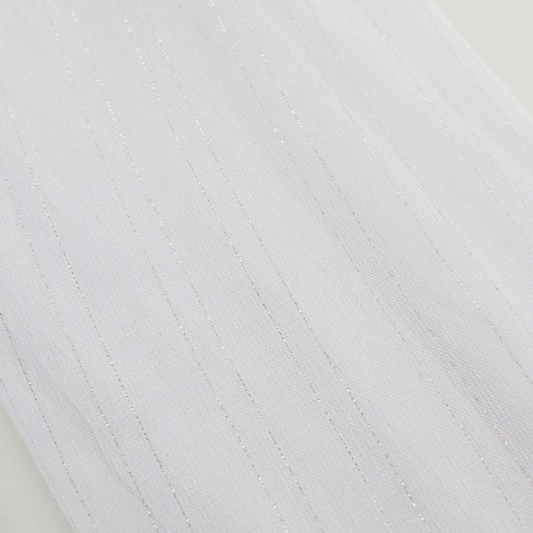 Firanka fantazyjna z ołowianką, wysokość 300cm, kolor biały ze złotą nitką