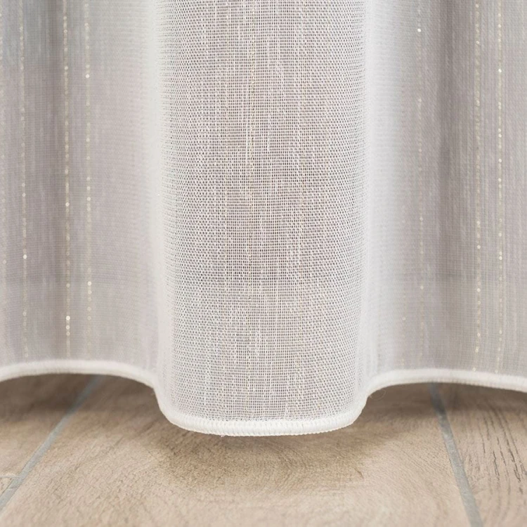 Firanka fantazyjna z ołowianką, wysokość 300cm, kolor biały ze złotą nitką