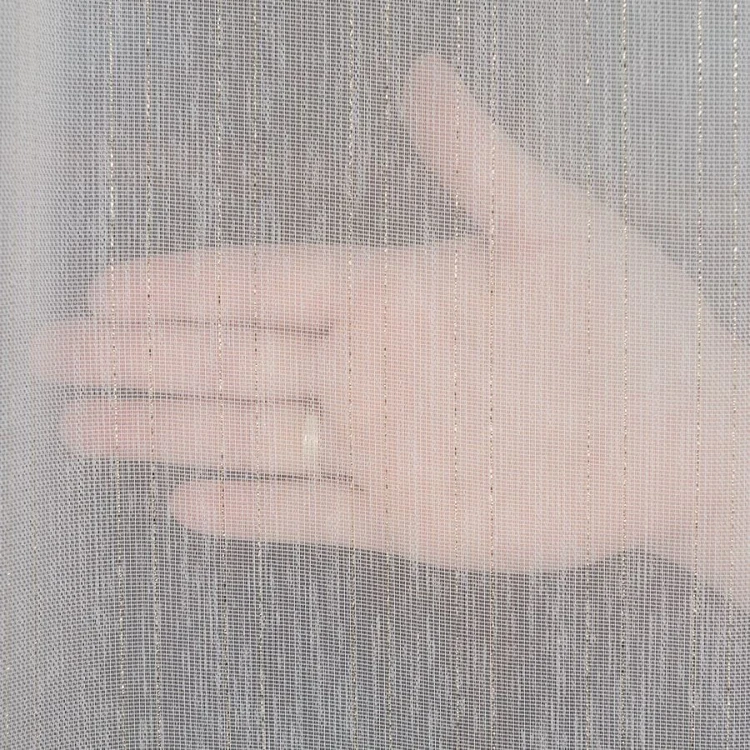 Firanka fantazyjna z ołowianką, wysokość 300cm, kolor biały ze złotą nitką