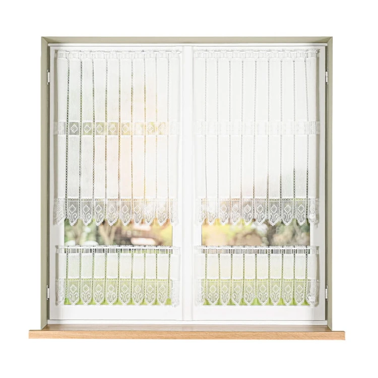 Zazdrostka haftowana panelowa na batyście, wysokość 90cm, kolor 010 naturalny 096269/388/010/000090/1