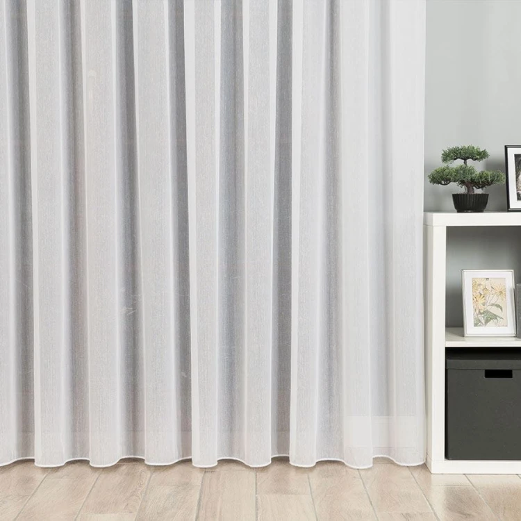 Firanka fantazyjna z ołowianką, wysokość 300cm, kolor biały z błyszczącą nitką