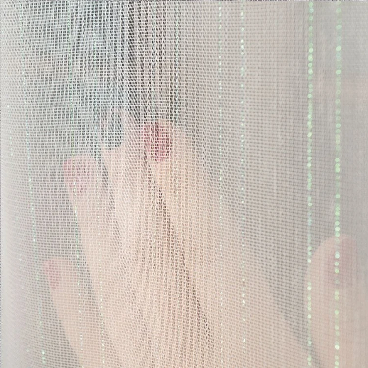 Firanka fantazyjna z ołowianką, wysokość 300cm, kolor biały z neonową nitką