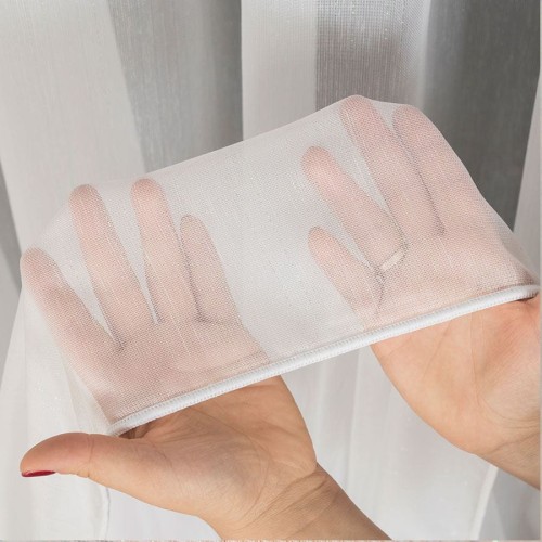 Firanka fantazyjna z ołowianką, wysokość 300cm, kolor biały z neonową nitką