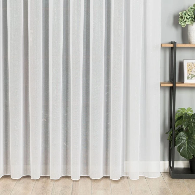 Firanka fantazyjna z ołowianką, wysokość 300cm, kolor biały z neonową nitką