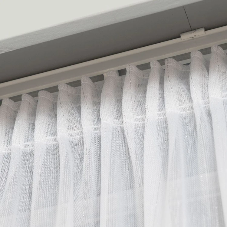 Firanka fantazyjna z ołowianką, wysokość 300cm, kolor biały ze srebrną nitką