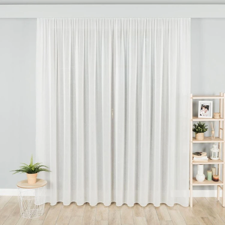 Firanka fantazyjna z ołowianką, wysokość 300cm, kolor kremowy