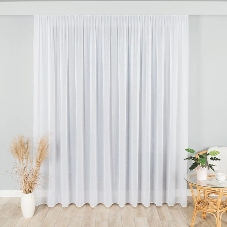 Firanka fantazyjna z ołowianką, wysokość 300cm, kolor biały