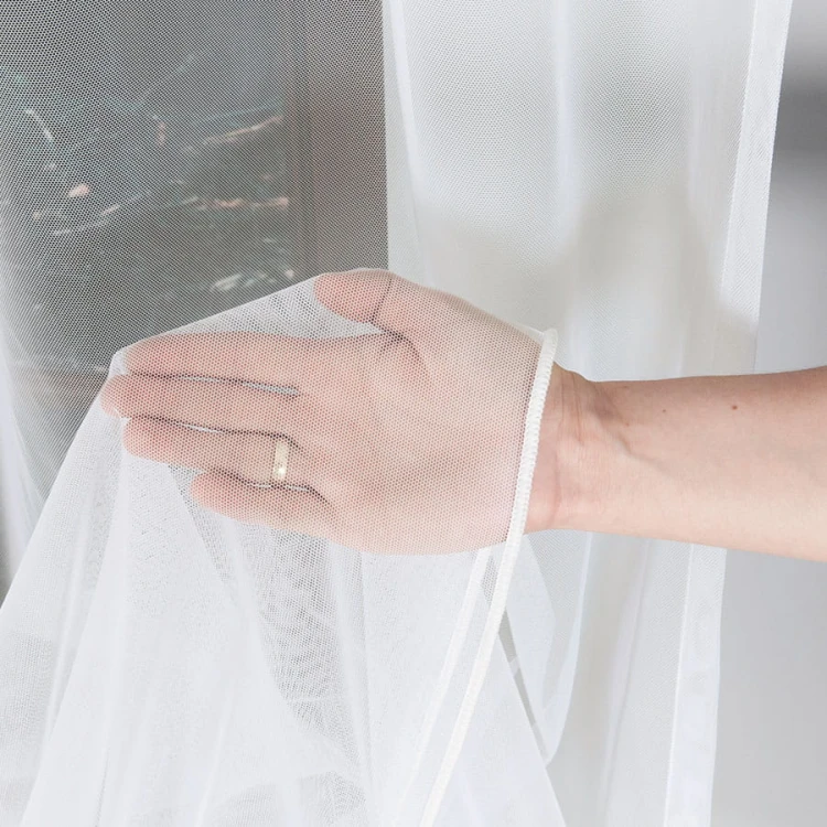 Firanka grecki tiul z ołowianką, wysokość 320cm, kolor kremowy