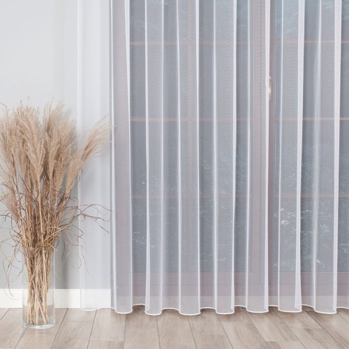 Firanka gładka grecki tiul z ołowianką, wysokość 320cm, kolor biały