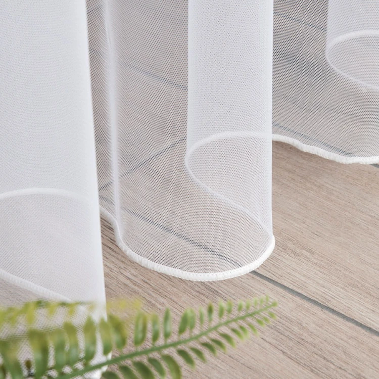 Firanka gładka grecki tiul z ołowianką, wysokość 320cm, kolor biały