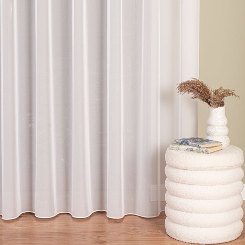 Firanka fantazyjna z ołowianką, wysokość 300cm, kolor biały