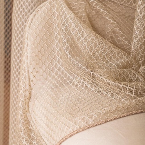 Firanka fantazyjna z ołowianką, wysokość 300cm, kolor jasny beżowy