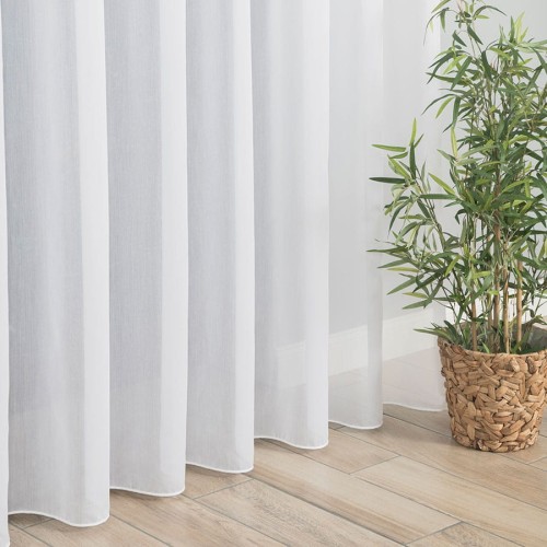 Firanka fantazyjna trudnopalna z ołowianką, wysokość 300cm, kolor biały