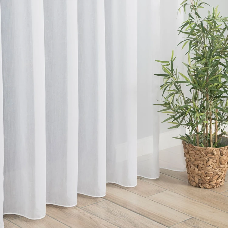 Firanka fantazyjna trudnopalna z ołowianką, wysokość 300cm, kolor biały