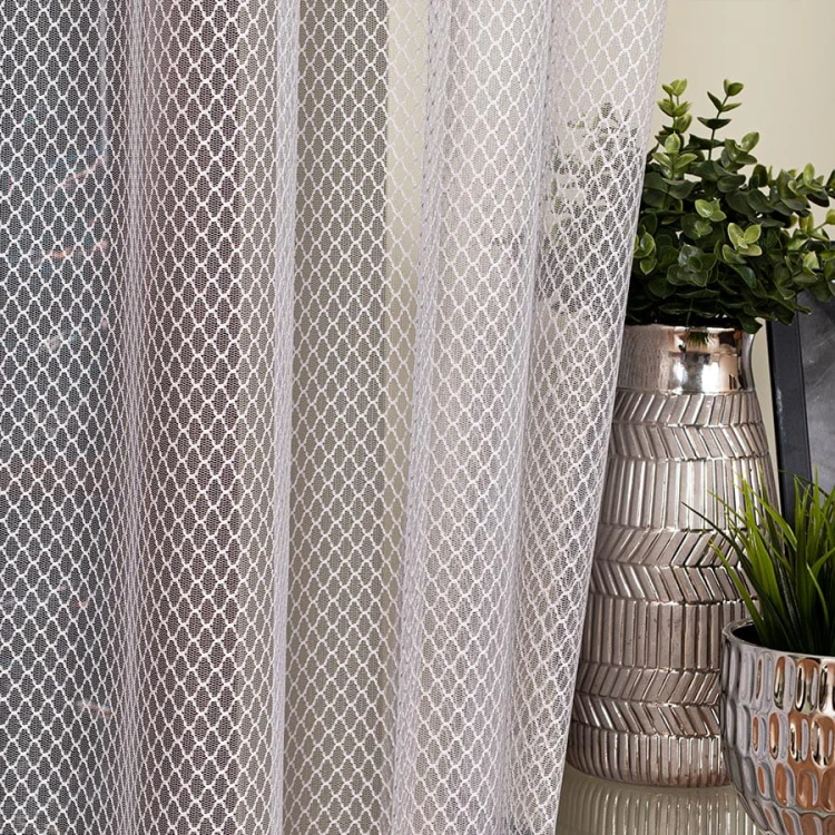 Firanka fantazyjna z ołowianką, wysokość 300cm, kolor srebrny