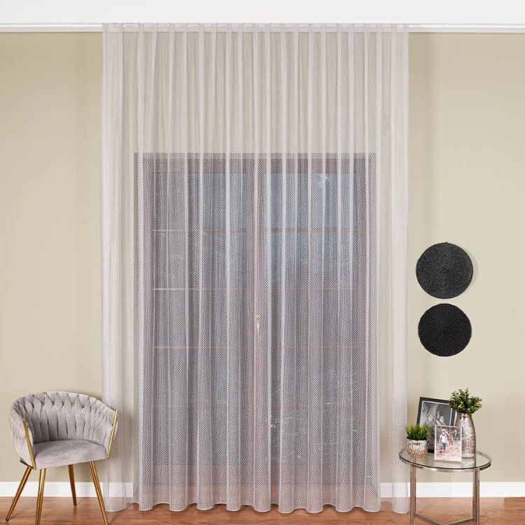 Firanka fantazyjna z ołowianką, wysokość 300cm, kolor srebrny