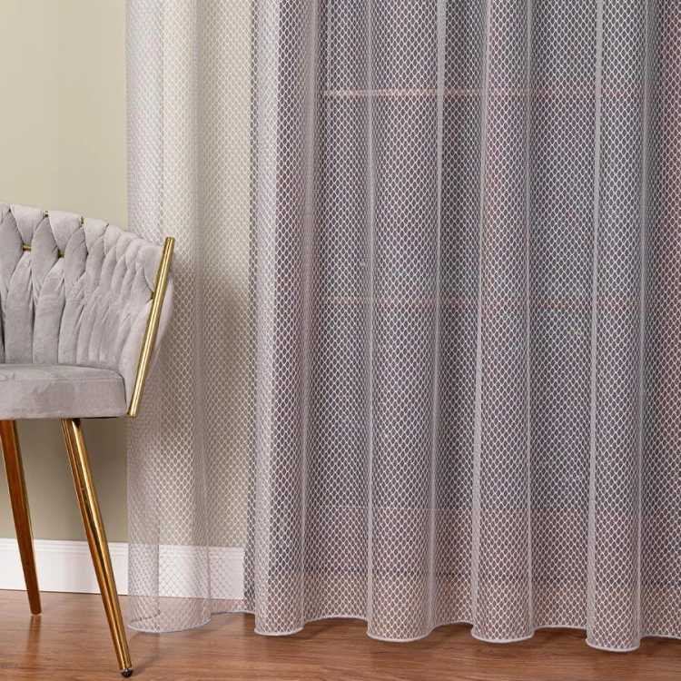 Firanka fantazyjna z ołowianką, wysokość 300cm, kolor srebrny