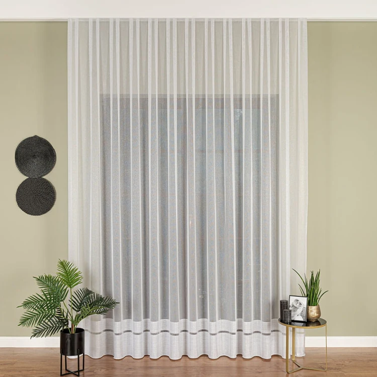 Firanka fantazyjna z ołowianką, wysokość 300cm, kolor biały