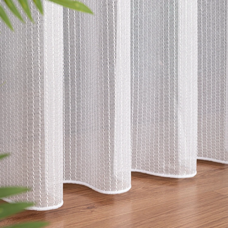 Firanka fantazyjna z ołowianką, wysokość 300cm, kolor biały ze srebrną nitką