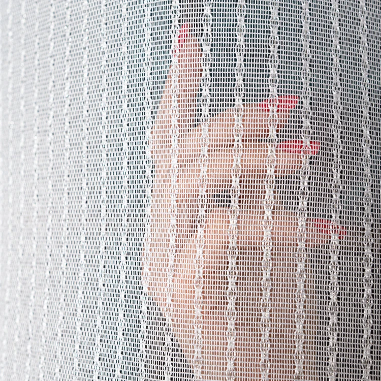 Firanka fantazyjna z ołowianką, wysokość 300cm, kolor biały ze srebrną nitką