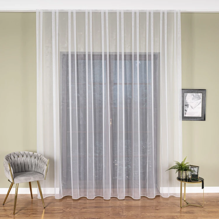 Firanka fantazyjna z ołowianką, wysokość 300cm, kolor biały