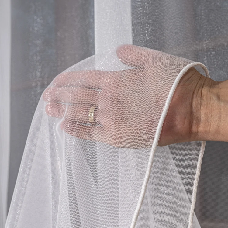 Firanka fantazyjna z ołowianką, wysokość 300cm, kolor biały