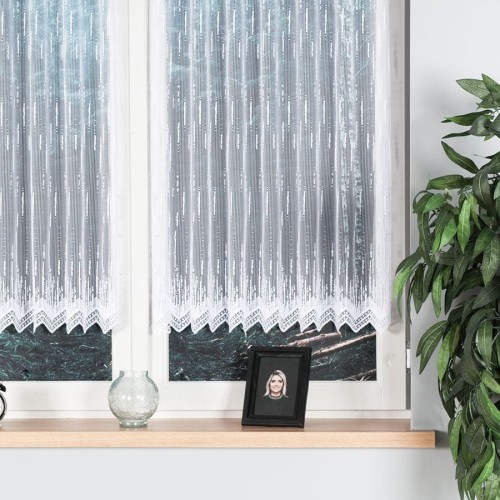 Firanka żakardowa ze wzorem po całości, wysokość 120cm, kolor biały