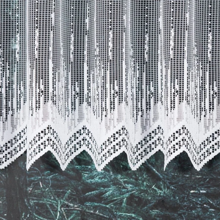 Firanka żakardowa ze wzorem po całości, wysokość 120cm, kolor biały