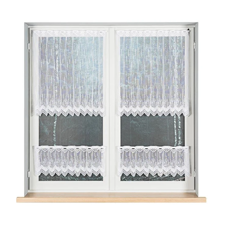 Zazdrostka żakardowa ze wzorem po całości, wysokość 30cm, kolor biały