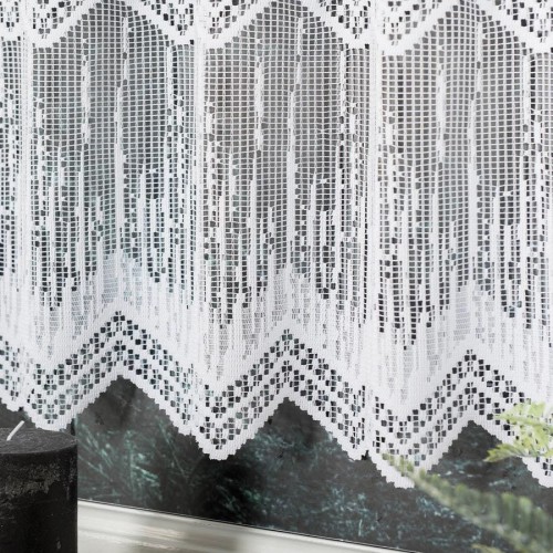 Zazdrostka żakardowa ze wzorem po całości, wysokość 80cm, kolor biały