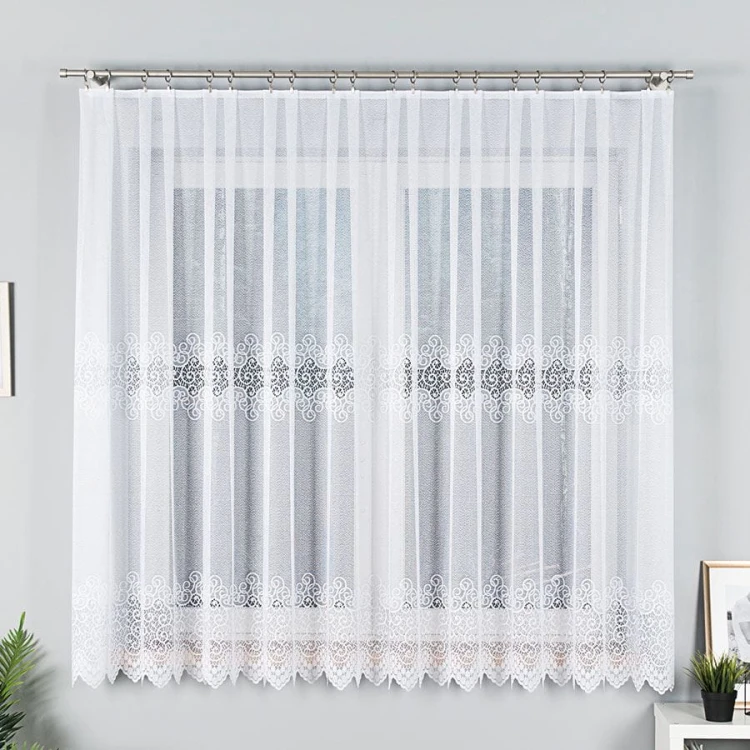 VIOLETTA Firanka żakardowa ze wzorem pasowym, wysokość 170cm, kolor biały