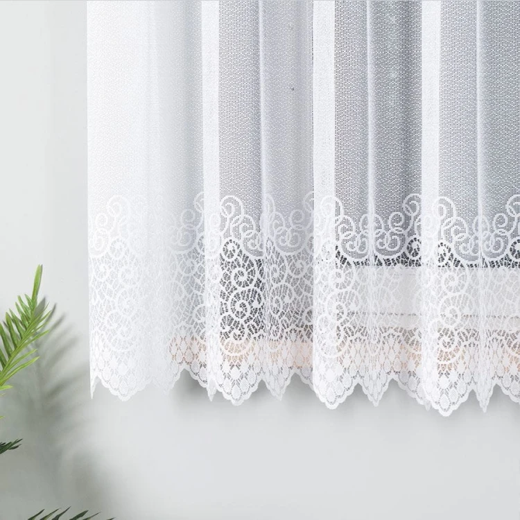 VIOLETTA Firanka żakardowa ze wzorem pasowym, wysokość 170cm, kolor biały